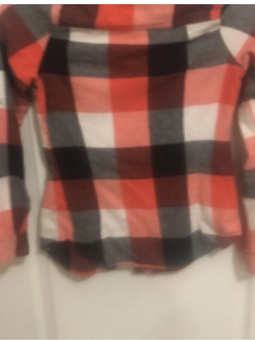 Rue21 Orange, Black & Cream Plaid Button-Down Shirt
